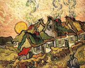 文森特 威廉 梵高 : 阳光下的茅草村舍，记忆中的北方